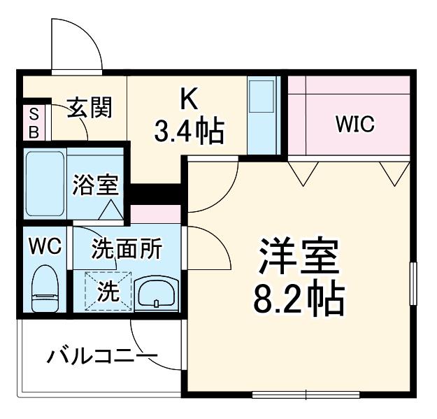 アンプルールフェールカノン(1K/4階)の間取り写真