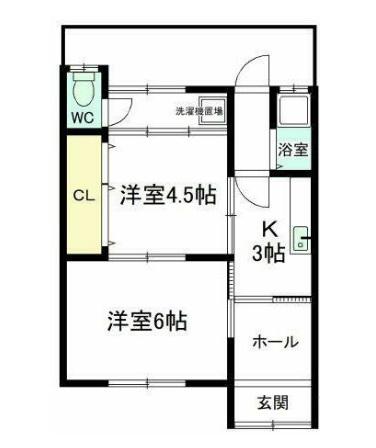 名鉄小牧線 小牧駅 徒歩10分 1階建 築51年(2K)の間取り写真