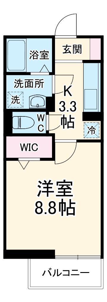 ルミエール武田(1K/3階)の間取り写真