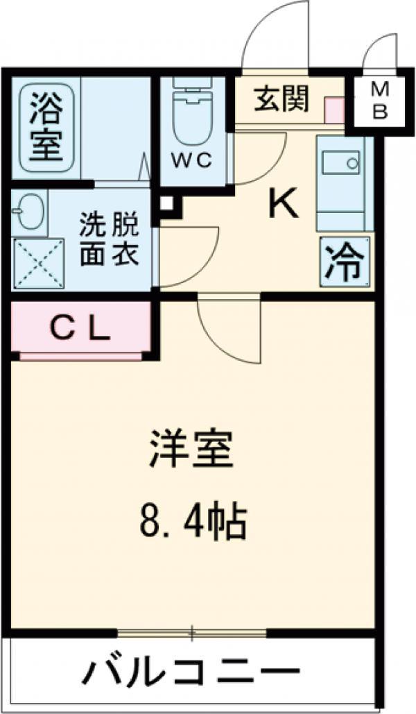 MAXIV八王子サウス(1K/4階)の間取り写真