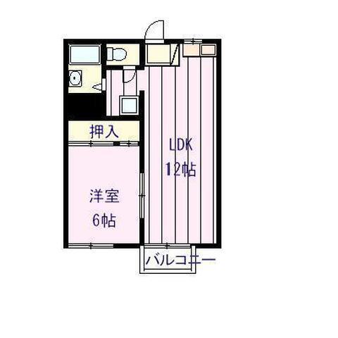 KNハイツ A(1LDK/2階)の間取り写真