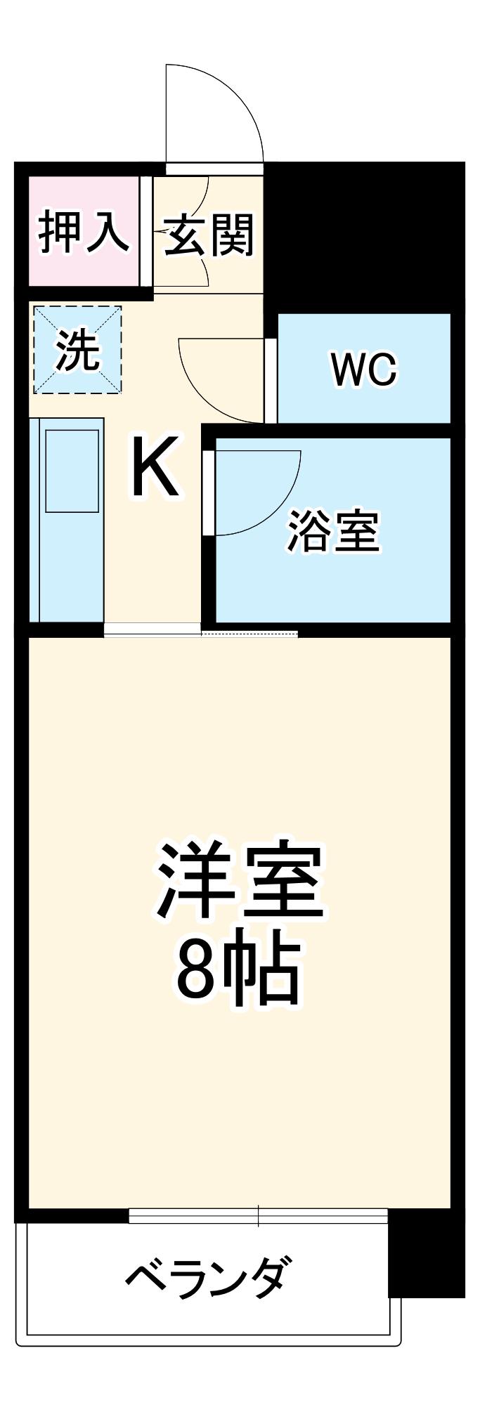 メゾンドポプラ(1K/4階)の間取り写真