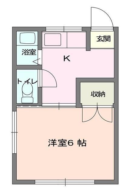 サンハイツせんば(1K/1階)の間取り写真