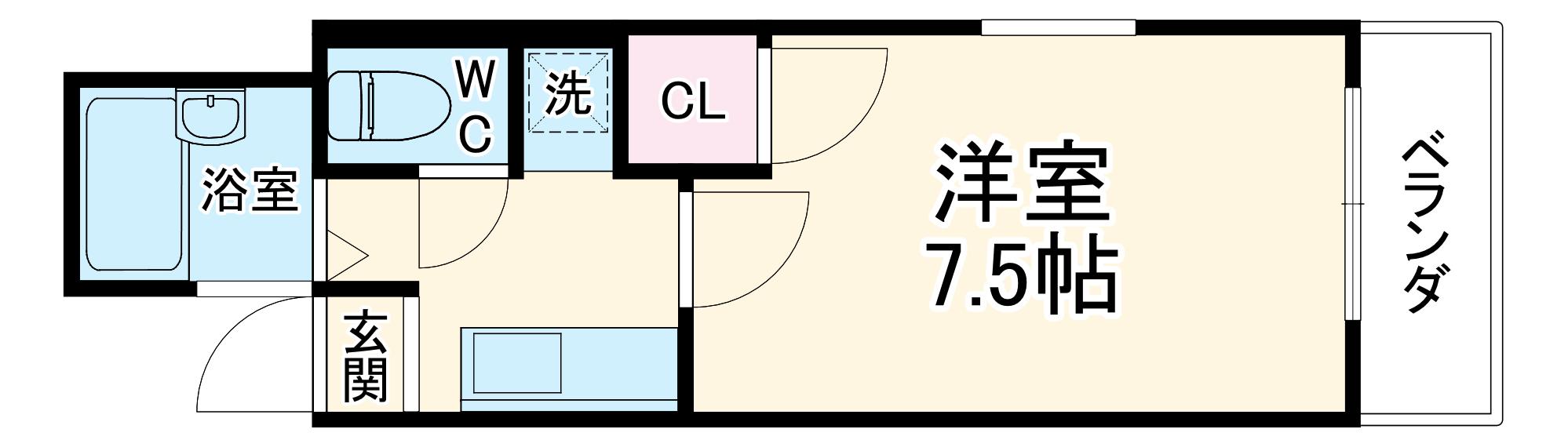 メゾン尾上(1K/2階)の間取り写真