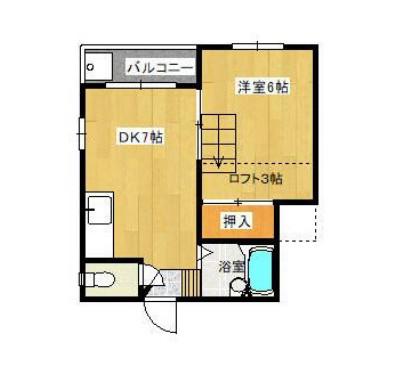 ルピナス(1DK/2階)の間取り写真