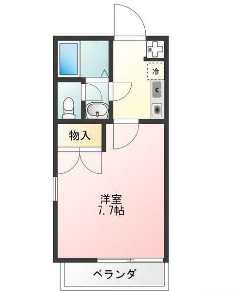 コート溝の口2(1K/2階)の間取り写真