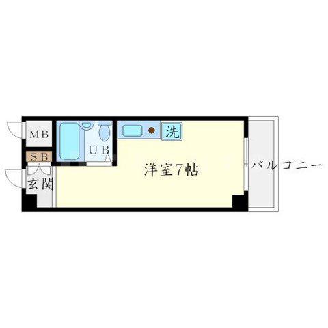 シティパレス緑地公園(ワンルーム/1階)の間取り写真