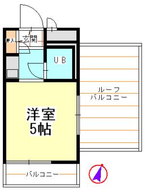 ハイシティ池尻大橋第1(1K/5階)の間取り写真