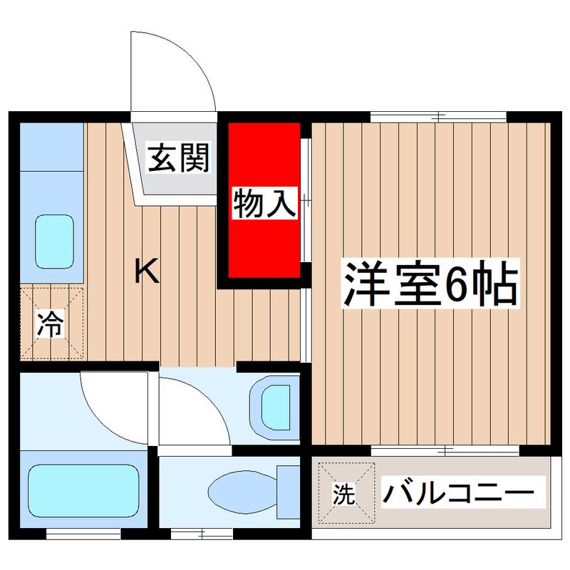 第1樫尾マンション(1K/2階)の間取り写真