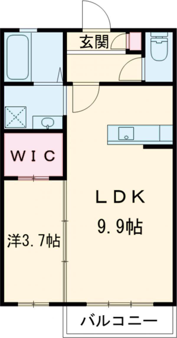 REグランC(1LDK/1階)の間取り写真