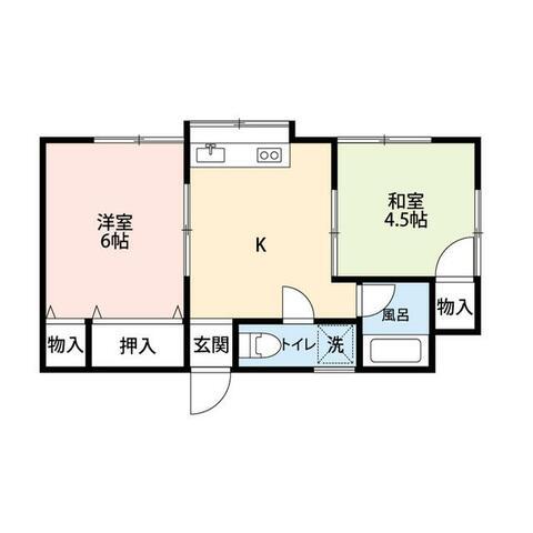 小田急電鉄小田原線 本厚木駅 バス乗車時間：28分 まつかげ台行バス停で下車 徒歩2分 1階建 築43年(2DK)の間取り写真