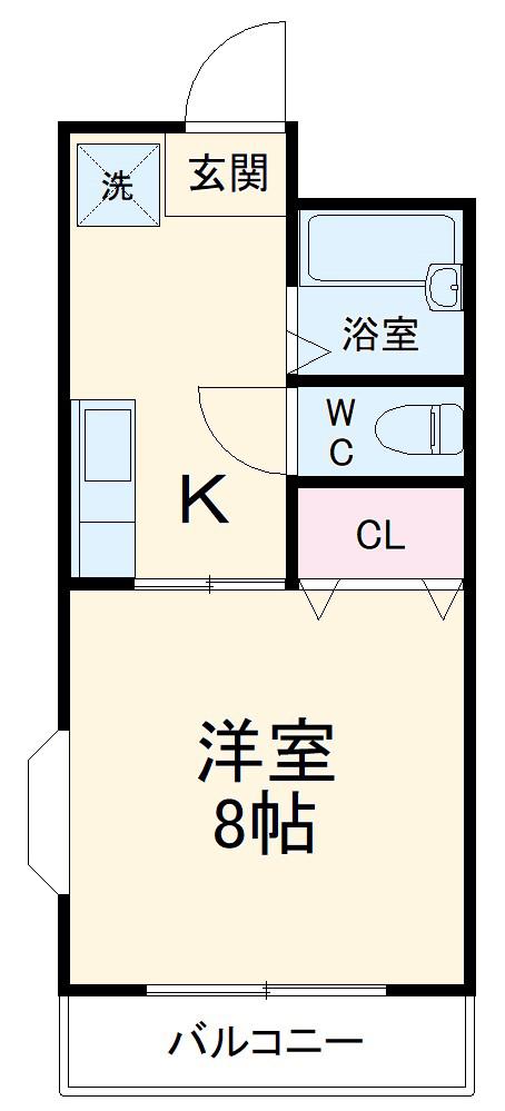 マンションアマティ(1K/2階)の間取り写真