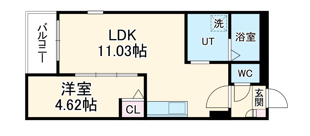 JACK KAWAGISHIⅡ(1LDK/1階)の間取り写真