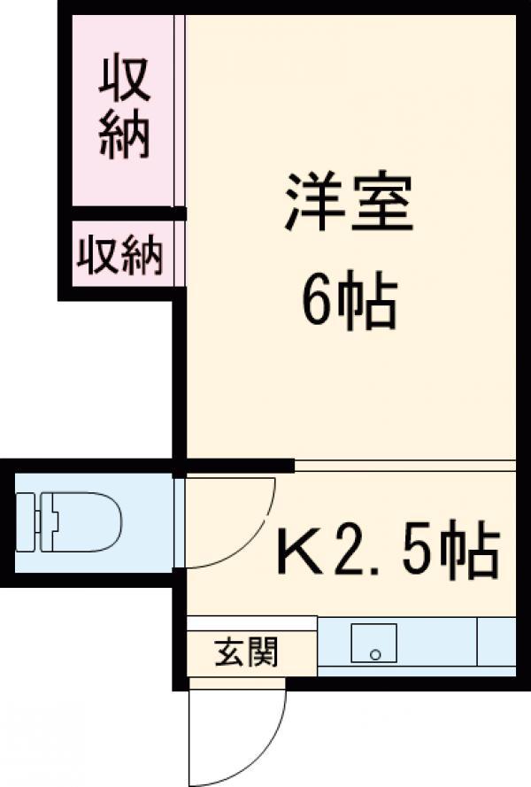 あすかアパートメント(1K/2階)の間取り写真