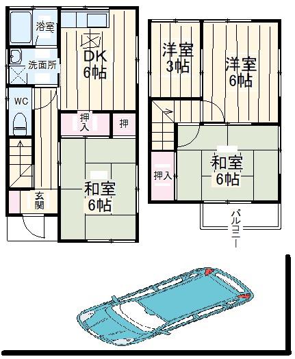 京成電鉄本線 八千代台駅 徒歩11分 2階建 築48年(4DK)の間取り写真