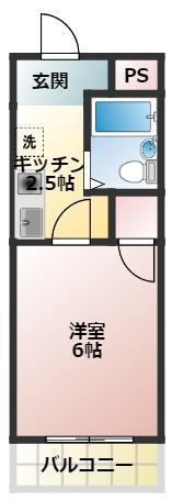 コーポすえひろ(1K/3階)の間取り写真
