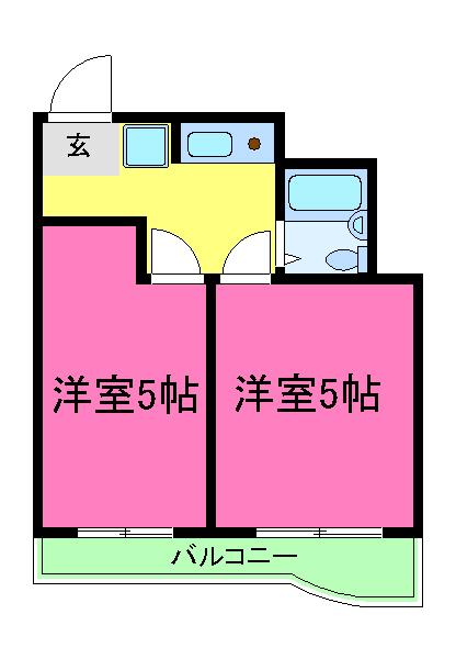 アメニティ京都二番館(2K/4階)の間取り写真