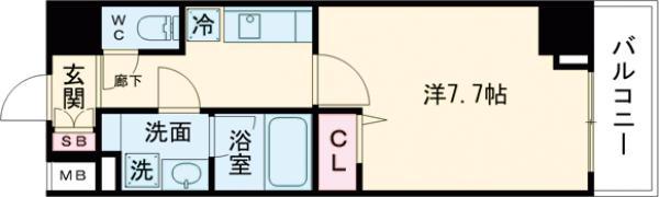 メインステージ板橋本町駅前Ⅱ(1K/9階)の間取り写真