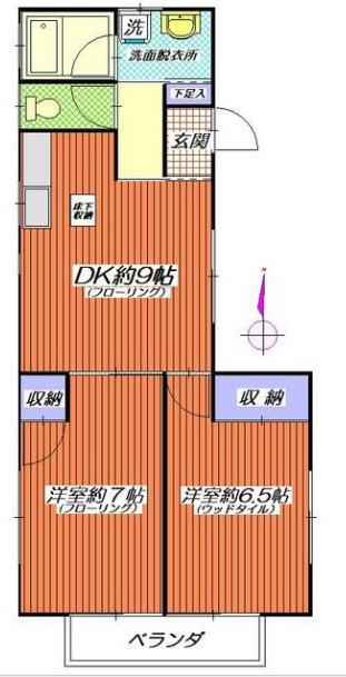 小泉アパート(2DK/2階)の間取り写真