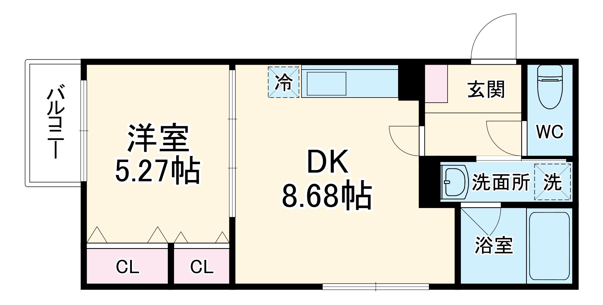 KTIレジデンス加島Ⅱ(1LDK/1階)の間取り写真