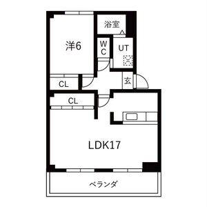 ウッドンビレッジⅡ(1LDK/2階)の間取り写真