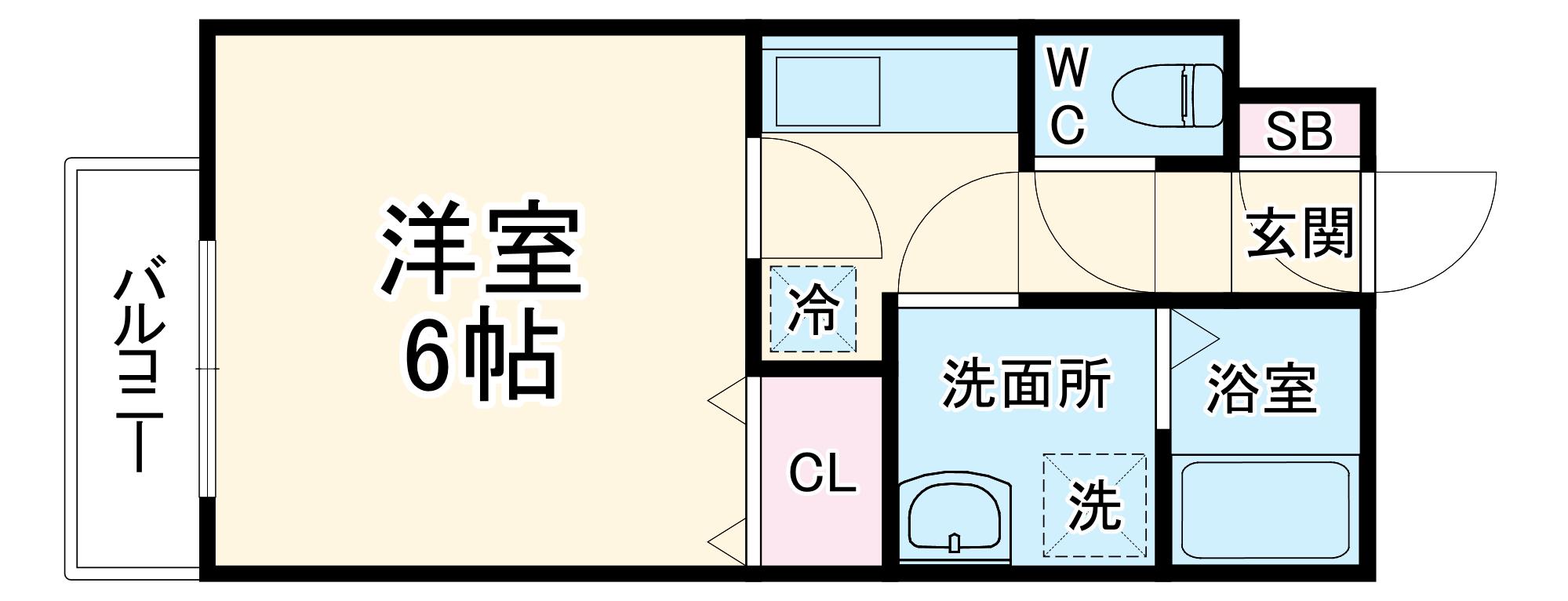 プレミール石橋(1K/2階)の間取り写真