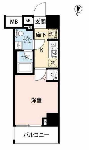 LA DOUCEUR吉野町(1K/6階)の間取り写真