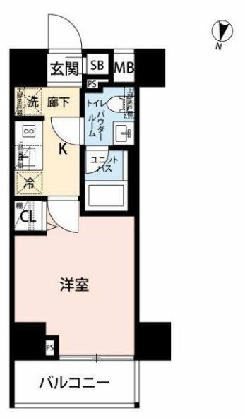 LA DOUCEUR吉野町(1K/4階)の間取り写真