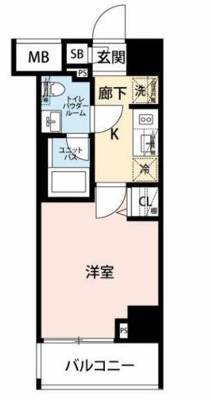 LA DOUCEUR吉野町(1K/3階)の間取り写真