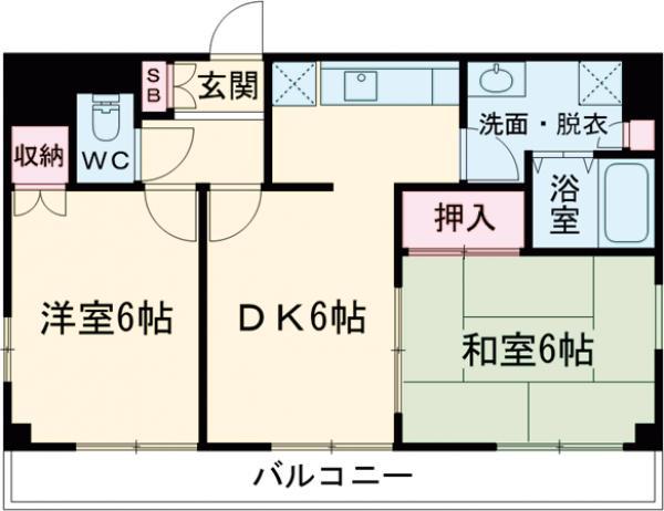 シャトード・ピエール(2LDK/5階)の間取り写真