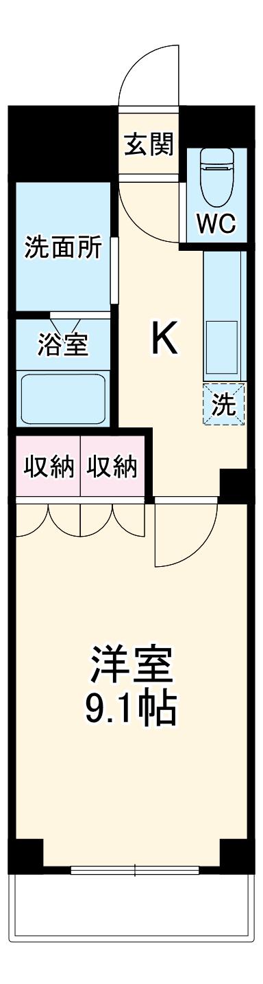 サニーメゾン安浦(1K/2階)の間取り写真