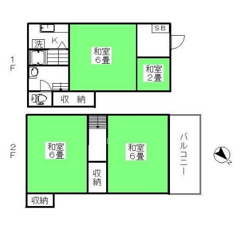 東京地下鉄千代田線 北千住駅 徒歩9分 2階建 築52年(4K)の間取り写真