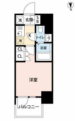 KTD品川プレイス(1K/2階)の間取り写真