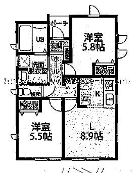 両毛線 国定駅 徒歩31分 1階建 築1年(2LK)の間取り写真