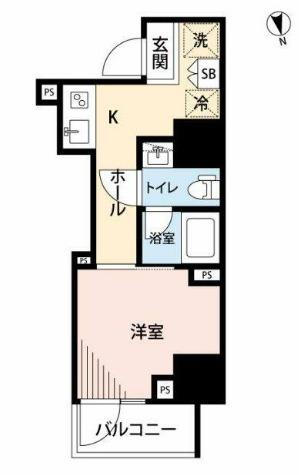 品川大崎タワー(1K/10階)の間取り写真