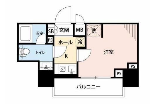 品川大崎タワー(1K/10階)の間取り写真