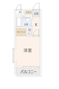メゾン菊野台(1K/2階)の間取り写真