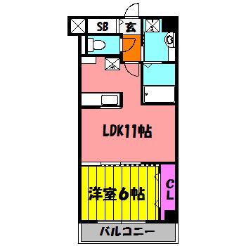 オーチャードK(1LDK/2階)の間取り写真