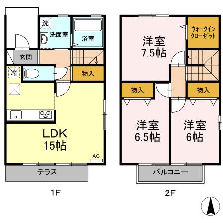 グランドールⅡ(3LDK)の間取り写真