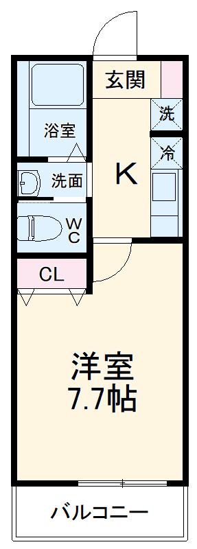 アットリラ東船橋A(1K/2階)の間取り写真