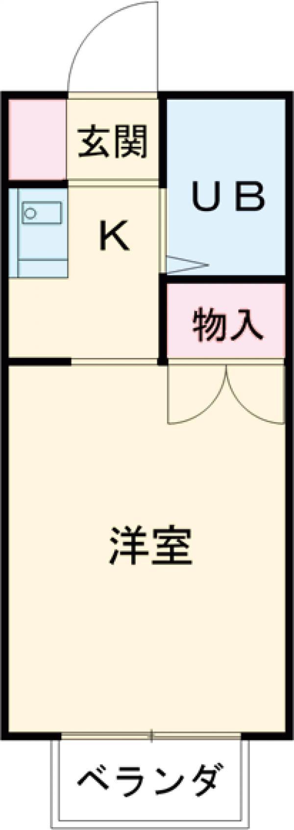 シャトー武蔵野(1K/1階)の間取り写真