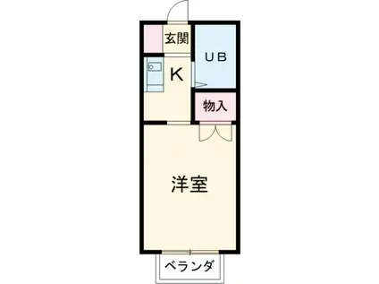 シャトー武蔵野(1K/1階)の間取り写真
