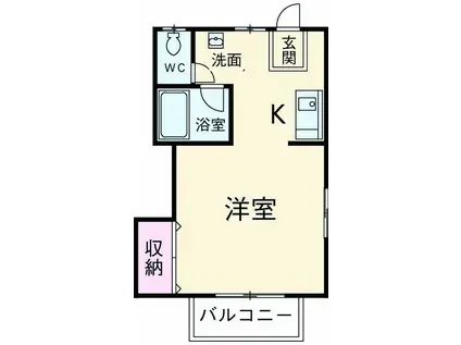 ブルースター(ワンルーム/1階)の間取り写真