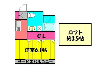 エステービル(1K/2階)の間取り写真