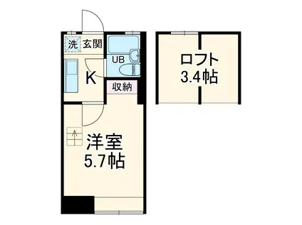 ローズアパートR-18(ワンルーム/1階)の間取り写真