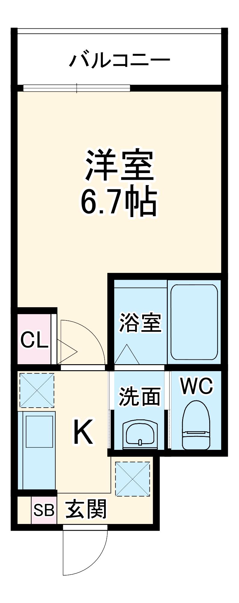 T.A船橋市前原西8丁目ⅢB棟(1K/3階)の間取り写真