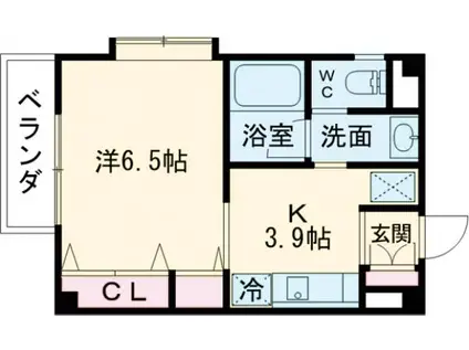 ステュディオ船堀(1K/2階)の間取り写真