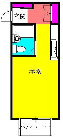 エステートピアエルム(ワンルーム/2階)の間取り写真