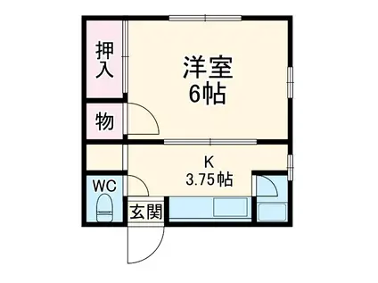 第2コーポ芝田(1K/2階)の間取り写真