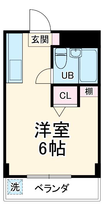 ヒロハイム(ワンルーム/1階)の間取り写真